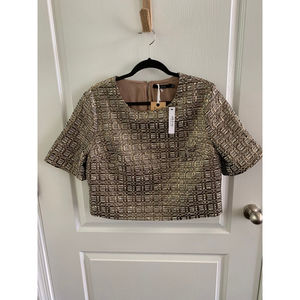Ark & Co. Jacquard Square Crop Top